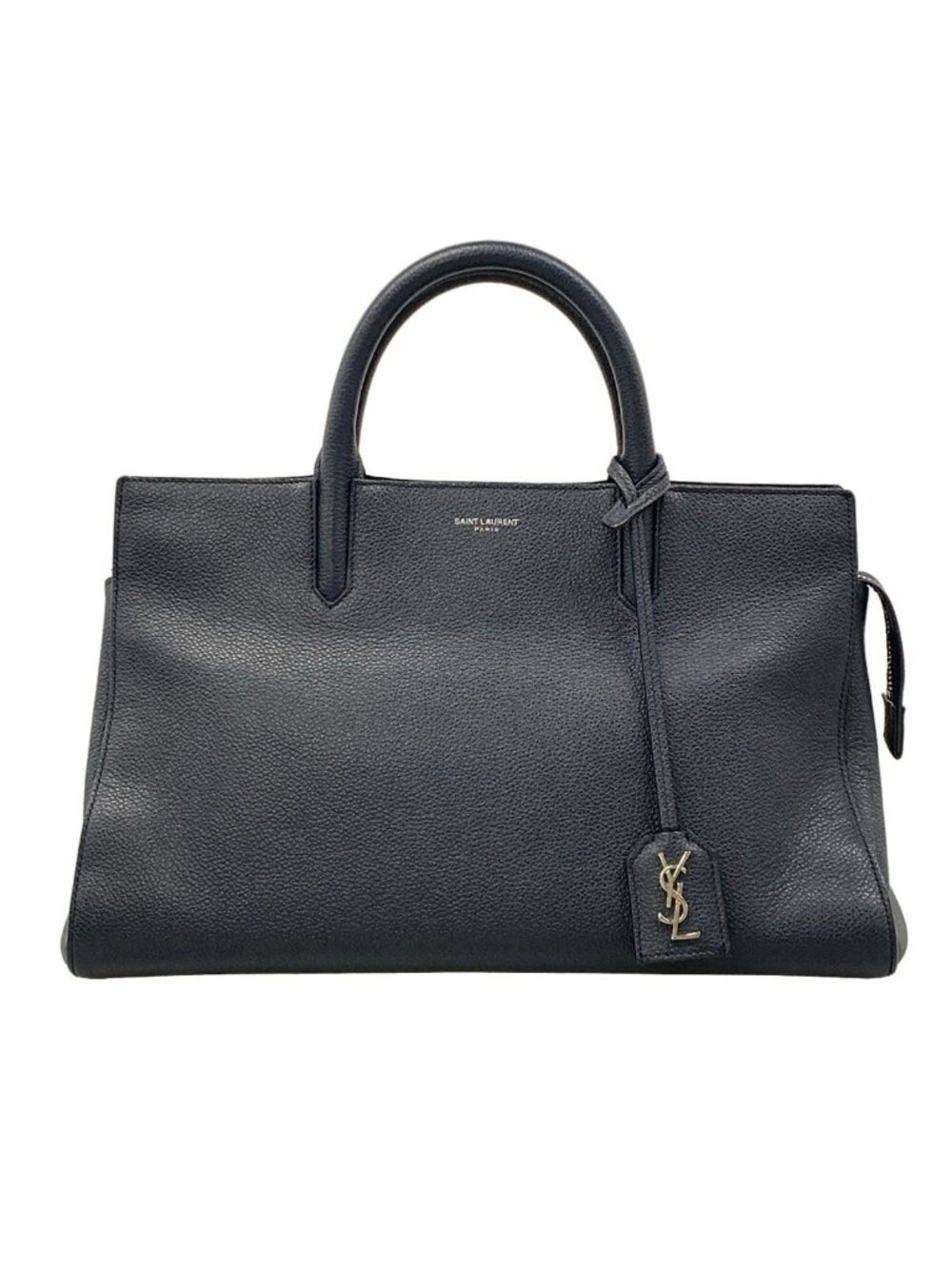 Saint Laurent Paris Handbag Cabas Rive Gauche Dark Navy Leather